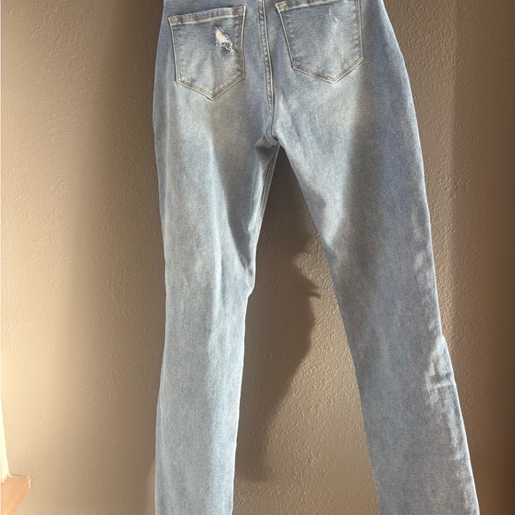 KanCan Light Blue Ripped Straight Leg Jeans - Picture 2 of 4